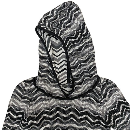Vestido suéter con capucha PRANA Meryl gris negro Chevron talla XS manga larga - Imagen 5 de 9