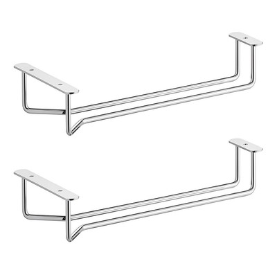 2-Pack 10-Inch Wine Glass Hanger Racks | Chrome | Undercabinet Kitchen Glass ...