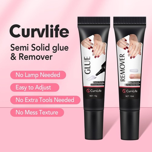 Newly Upgraded Quick Drying 10g Semi Solid Nail Glue with 10ml Remover for - Picture 2 of 6