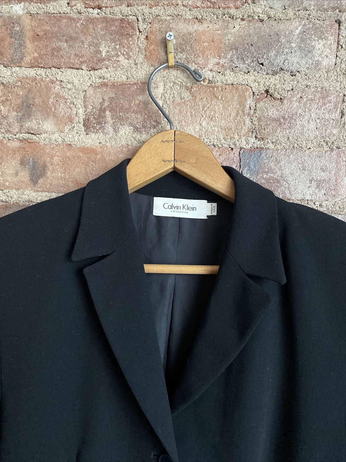Vintage Calvin Klein Collection Women’s Jacket, Sz 6 Black 100percent Wool USA image 2