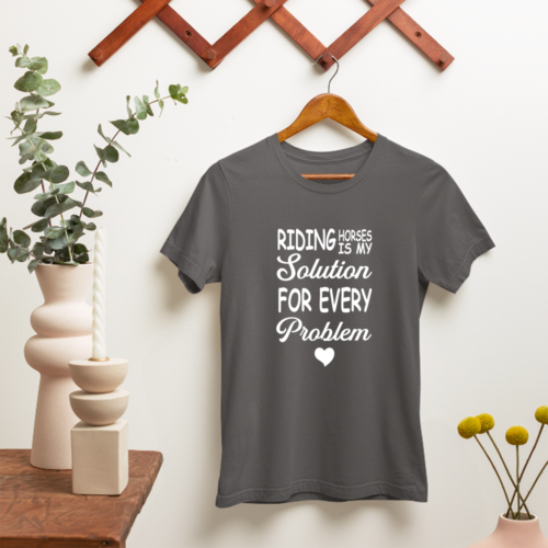 RIDING HORSES IS MY SOLUTION T-SHIRT EQUESTRIAN LOVERS PETS RIDING FUNNY GIFTS - Picture 8 of 22