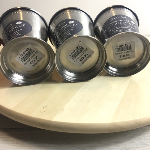 NEW Set Of 3  Sur La Table Mint Julep Cup Stainless Steel 8oz - Picture 5 of 5