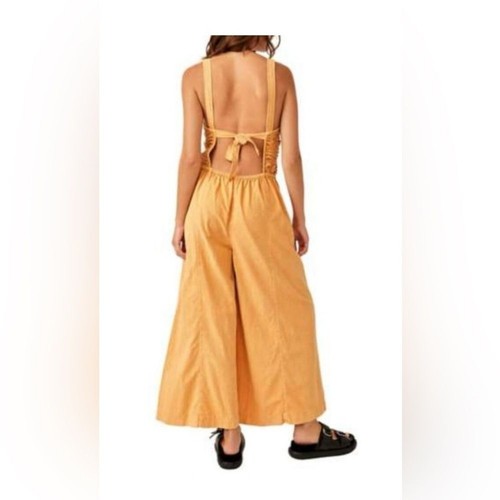 Free People Forever And Always Ruched One Piece Wide Leg Jumpsuit Size XL NWOT - Picture 2 of 12