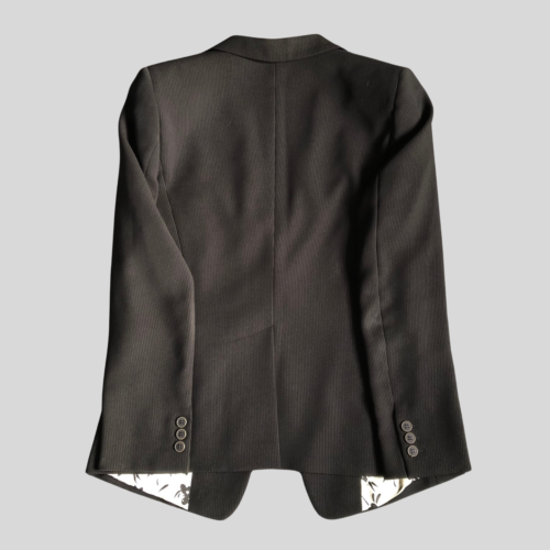 Max Mara Jacket Womens 10 Wool Black Single Breasted Blazer Luxury Made In Italy - Picture 2 of 8