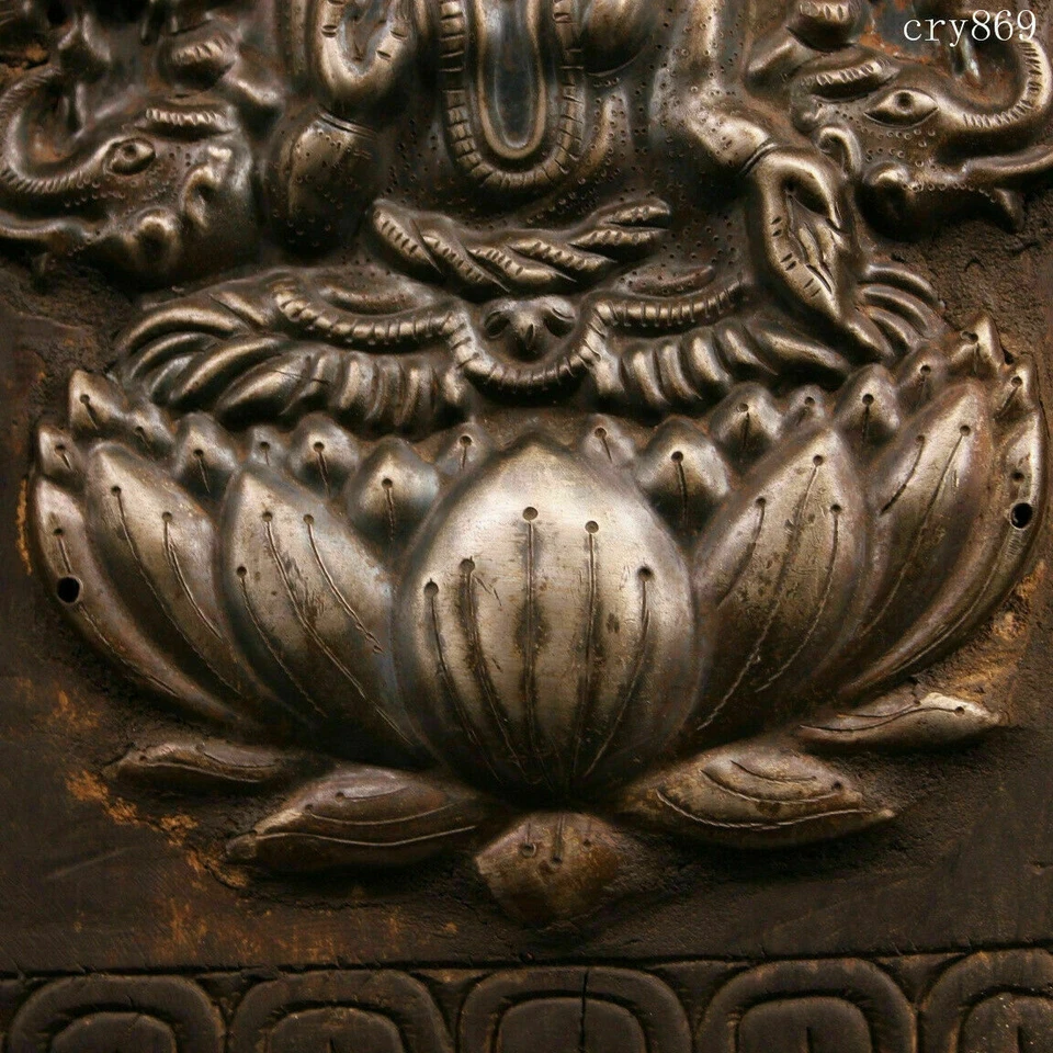 Colección Tíbet Templo Jokhang Antiguo Antiguo Antiguo Madera Talla Tara Buda tablero Foto 3 de 4