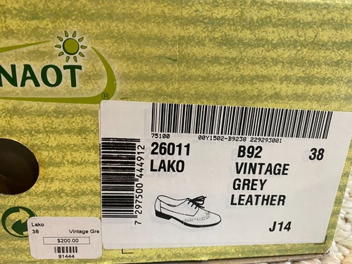 Naot Lako Vintage Grey Leather Lace Up Wingtip Derby Shoes 38 EU / 7,5-8 US NEU - Bild 6 von 6