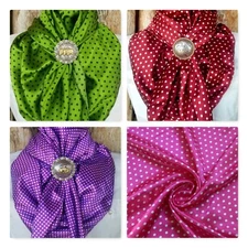 Wild Rag Scarf Western Cowboy Buckaroo Scarves Bandana Cowgirl Silky Dots