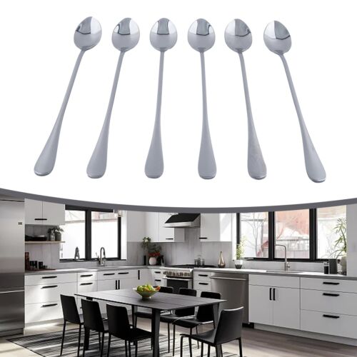 6 Pcs Stainless Steel Spork Soup Salad Noodle Spoon Fork Cutlery Tableware AU - Picture 10 of 24