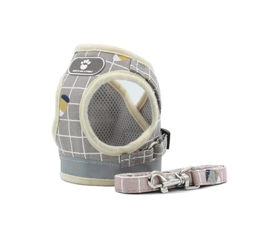 Small Pet Dog Cat Puppy Harness Reflective Lead Set Breathable Soft Mesh Vest - Picture 4 of 26