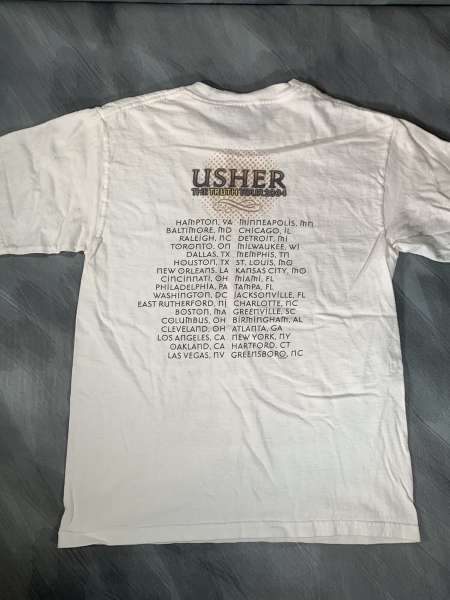 Vintage Y2K 2004 Usher The Truth tour white short sleeve tee