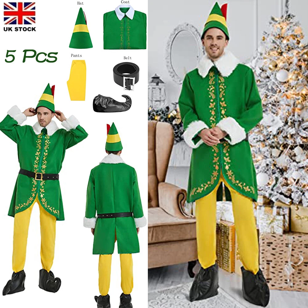 2023 Buddy s Musical Men Boys Elf Buddy Costume Christmas Cosplay Xmas Outfit UK