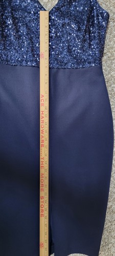 Guess Los Angeles Women's Navy Sequin and Scuba Cocktail Dress Size 12 - Picture 5 of 7