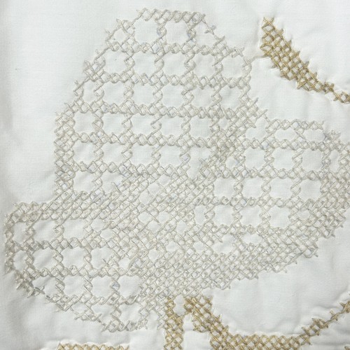 Handmade Cross Stitch Quilt READ FLAWS 50”x30” Couch Throw Cover Crib Lap Hats - Picture 10 of 24