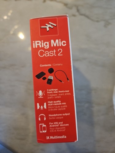NEW IK Multimedia iRig Mic Cast 2 Mobile Device Podcasting Microphone - Picture 2 of 4