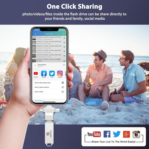 Universal 512GB Photo Backup Stick - Effortless Storage for iPhone, Android & PC - Afbeelding 8 van 8