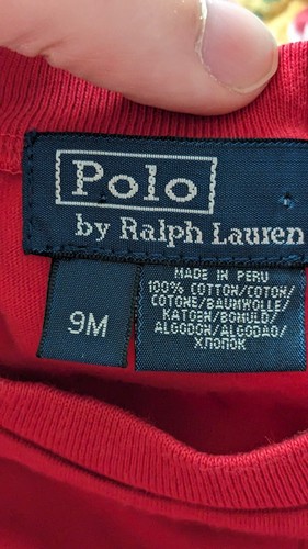Polo Ralph Lauren Red T-Shirt Boys Size 9 Months - Picture 2 of 3