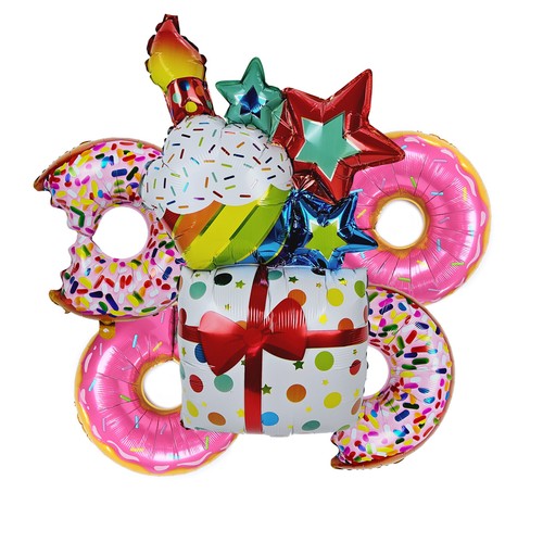 Globo de papel aluminio donut helado pastel decoración fiesta de cumpleaños - Imagen 73 de 111