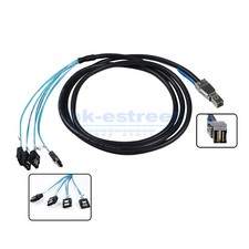 External Mini SAS HD SFF-8644 to 4 x SATA 7Pin 12/gb Hard Disk Data Cable 2m