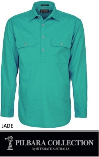 RITEMATE PILBARA CLOSED FRONT LONG SLEEVE MENS WORK / DRESS SHIRT RM200CF - Picture 15 of 47