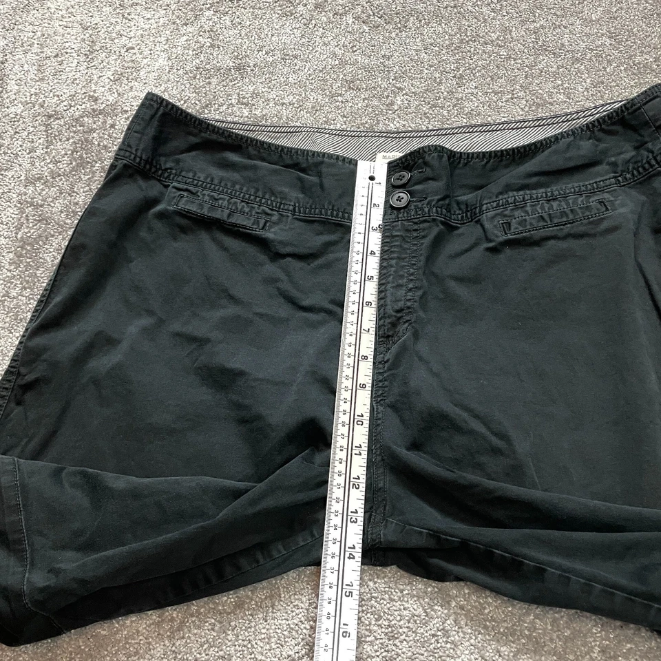 Pantalones Cortos Chinos Madison Para Mujer 22W Negro Algodón Informal Bermudas Rectas 11" Entrepierna Foto 4 de 4