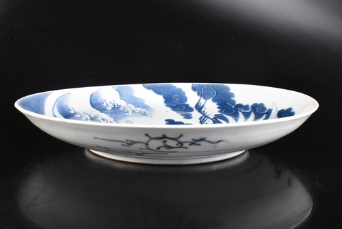 D4043: Japanese Old Imari-ware Blue&White BIG ORNAMENTAL PLATE/Dish w/box - Picture 5 of 8