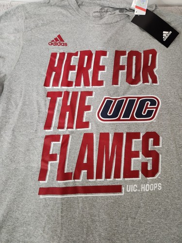 New Adidas UIC FLAMES Men Basketball t-shirt! Men's size Sm Illinois-Chicago.D1 - Picture 4 of 4