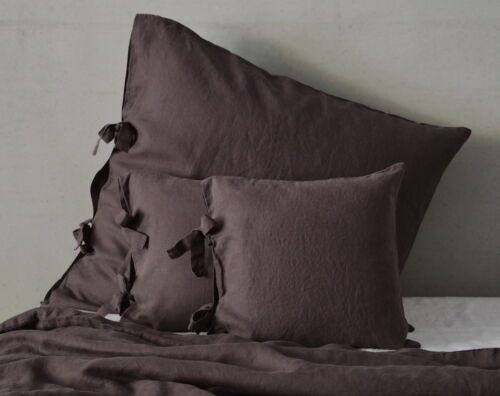 Linen bedding set brown 135x 200cm40x 60cm40x 80cm80x 80cm-