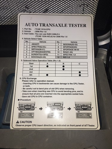 KIA TCAE 123A Automatic Transaxle Tester Used - Picture 8 of 11