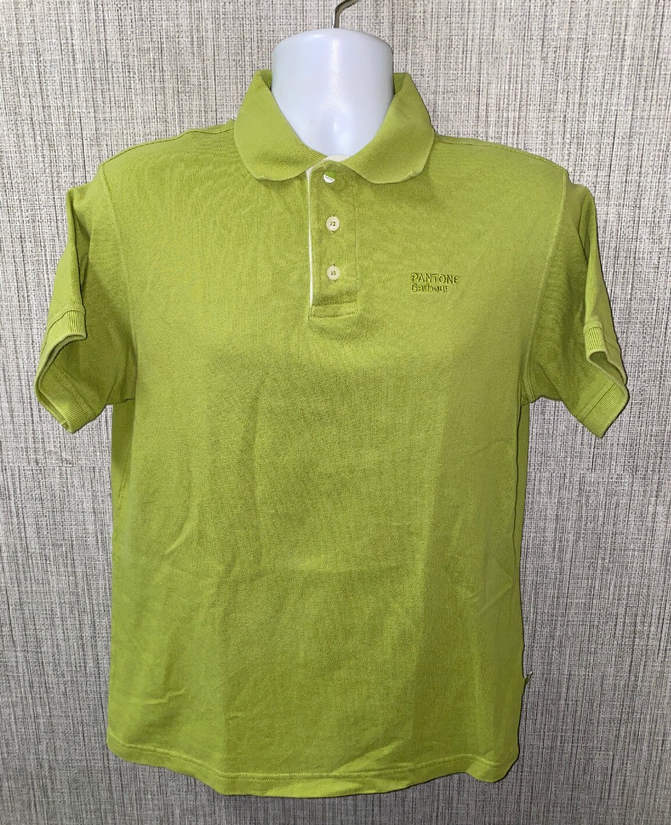 Pantone Barbour Mens Green Short Sleeve Golf Polo Shirt Size