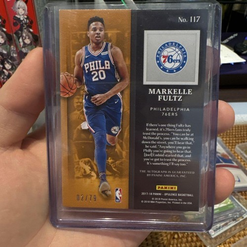 2018 Panini Prizm Basketball Markelle Fultz Philadelphia 76ers Auto /79 #117 - Picture 8 of 24