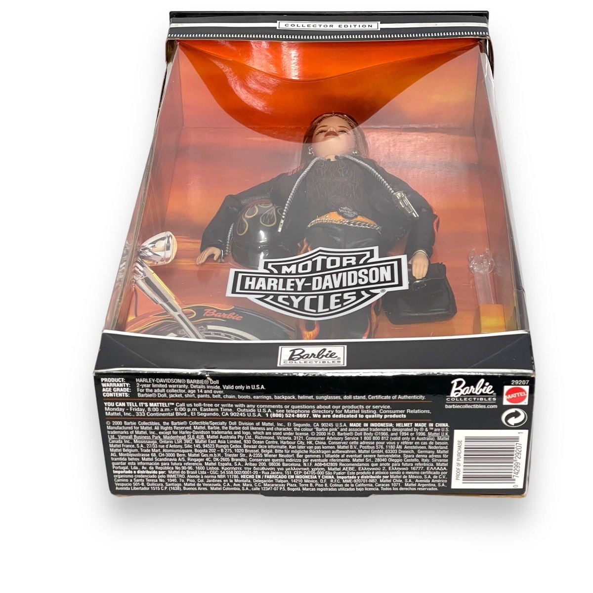 Harley-Davidson Motorcycle Barbie Doll Auburn Helmet Flames