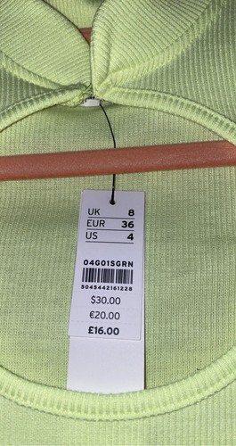green cropped keyhole top / topshop / size 8 - Picture 3 of 3