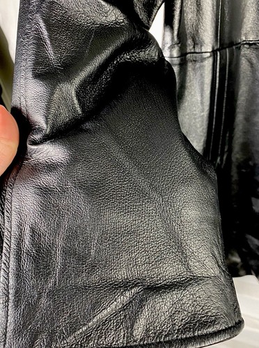 Vtg Y2K Midnight Velvet Black Leather Coat With Removable Liner Size XL - Picture 6 of 16
