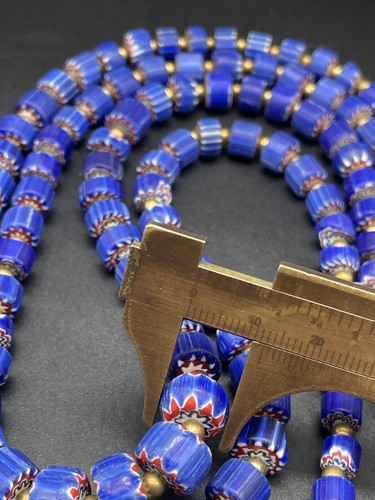 Chevron Venetian Trade Glass Bead Six Layer Africa Lot Of 2 String # SAG - Picture 5 of 10