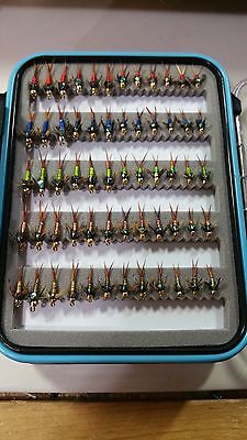 60 Stimulator W//Fly Box Trout Wet Fly Fishing Flies US Veteran Owned