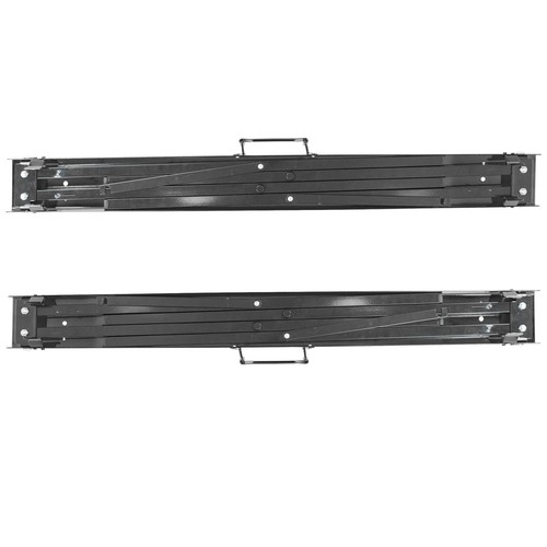 2x Sierra de hierro plegable negra/negra caballos caballete de metal resistente caballo de sierra soporte - Imagen 6 de 6