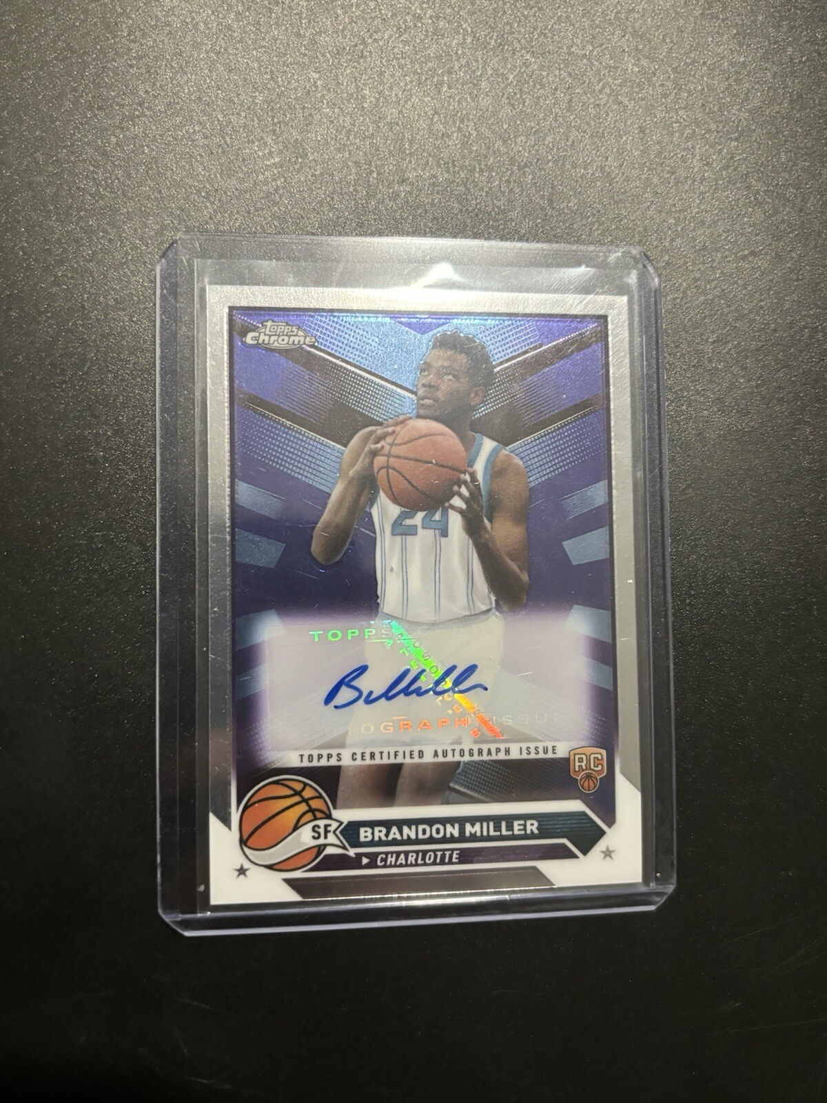 2024 Topps Chrome Brandon Miller RC Rookie AUTO Charlotte Hornets