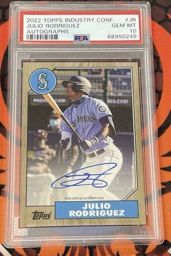 🔥 JULIO RODRIGUEZ 2022 Topps Industry Conference #JR Autograph PSA 10 Rookie