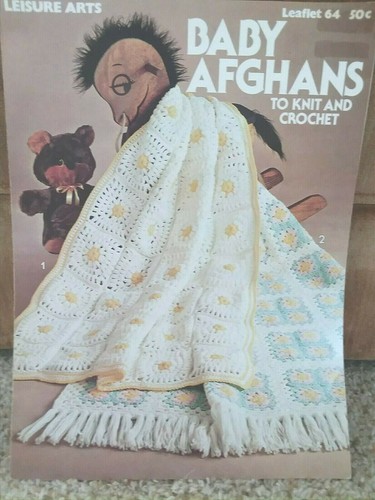 Leisure Arts Baby Afghans To Knit Crochet Pattern Leaflet Number 64 From 1976