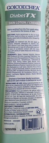 5 Goicoechea Diabet TX Body Lotion, Skin Care for Diabetes, Dry Skin 13.5 Oz - Picture 2 of 2