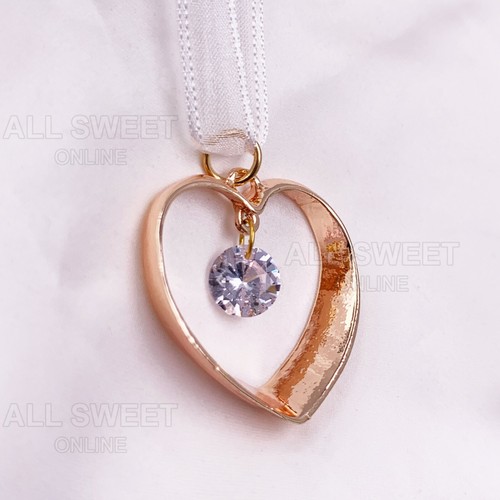Wedding Bridal Good Luck Charm & Gift Card Diamante Gold Heart Charm Horseshoe - Picture 5 of 9