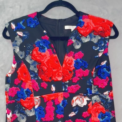 BOSTON PROPER Gypsy Rose Fit And Flare Knee Length Floral Dress Sz 14 - Picture 3 of 11