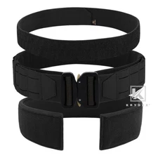 KRYDEX Tactical 2in Battle Belt MOLLE Inner Belt with Padded Anti-Slip Pad Black