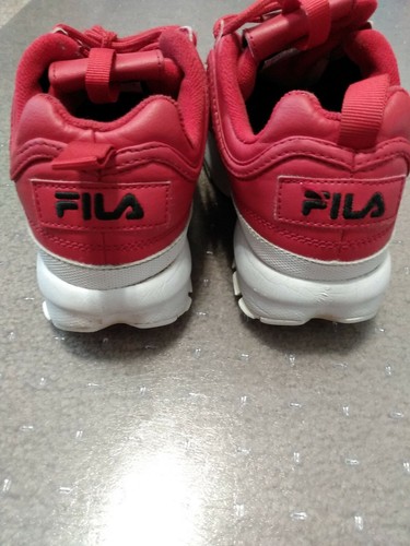 FILA DISRUPTOR II PREMIUM RED WHITE BLACK 3FM00649 602 KIDS US SIZE 6 - Picture 7 of 9