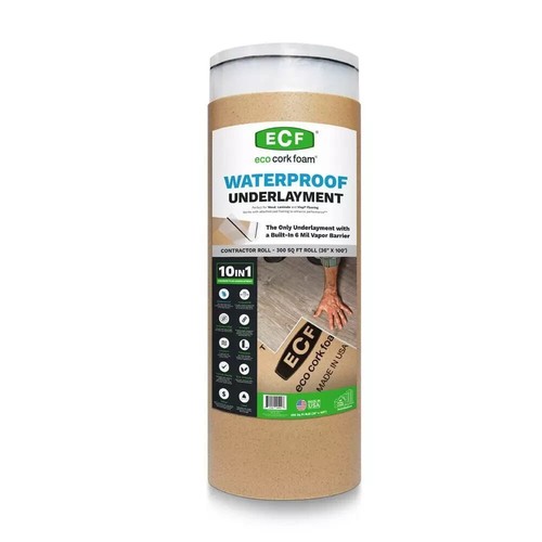 300 sq.ft. Waterproof Underlayment Vinyl Plank Laminate with 6-Mil Vapor Barrier - Picture 2 of 17