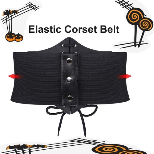 Corset Belt for Women Vintage Lace-up Elastic Waist Belt Tied Waspie Wide Bel... - Picture 5 of 9