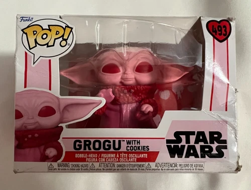 Funko Pop! Star Wars Grogu with Cookies The Child Valentines #493 New Box Damage