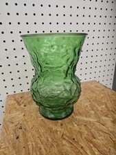 Vintage E. O. Brody Emerald Green Textured Flower Vase Made in USA