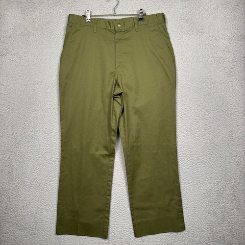 VTG Boy Scouts BSA Pants Mens 36x36 Green Uniform Trouser Utility Outdoor Rustic