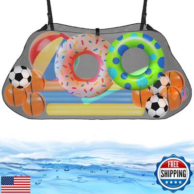 Pool Floats Storage Bag, Foldable Swimming Pool Hanging Mesh Organizer for Ba